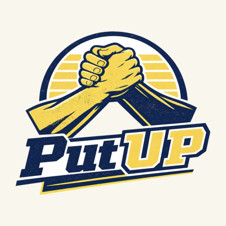 PutUp logo: two arms locked in an arm-wrestling grip above the word PutUP